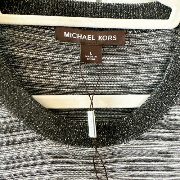 MICHAEL KORS -NwoT- Links Stripe Crew Neck Sweater | Large - Picture 8 of 9